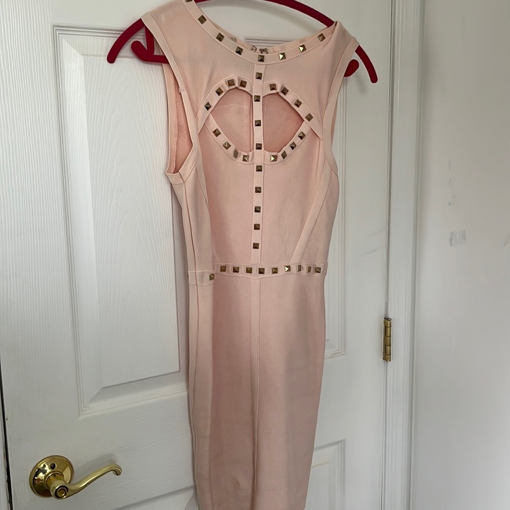 Bebe pink bandage dress, size small